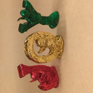 Vintage Christmas "JOY" Candle Holders